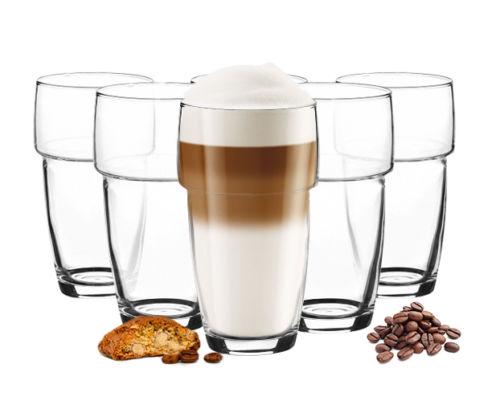 6 stapelbare Latte Macchiato Gläser 300ml Kaffeegläser Cappuccino- Teegläser