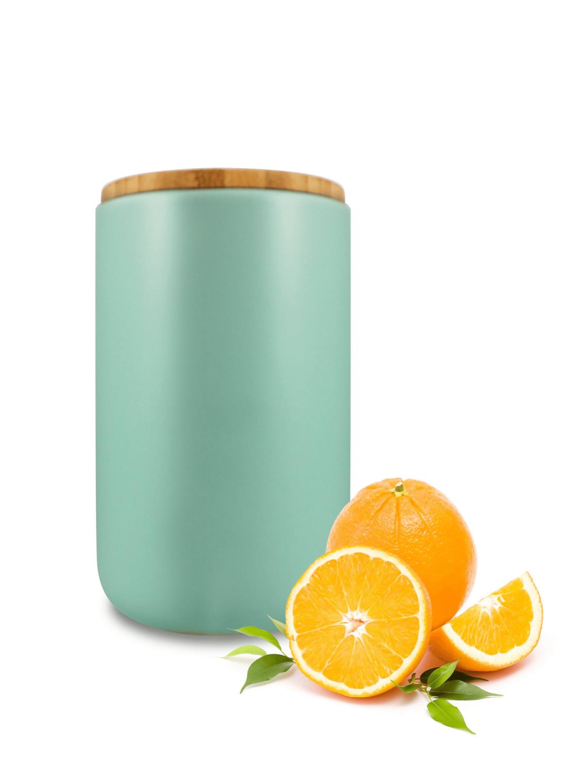 Vorratsdose mit Holzdeckel Keramik Türkis Vorratsbehälter Keramikdose