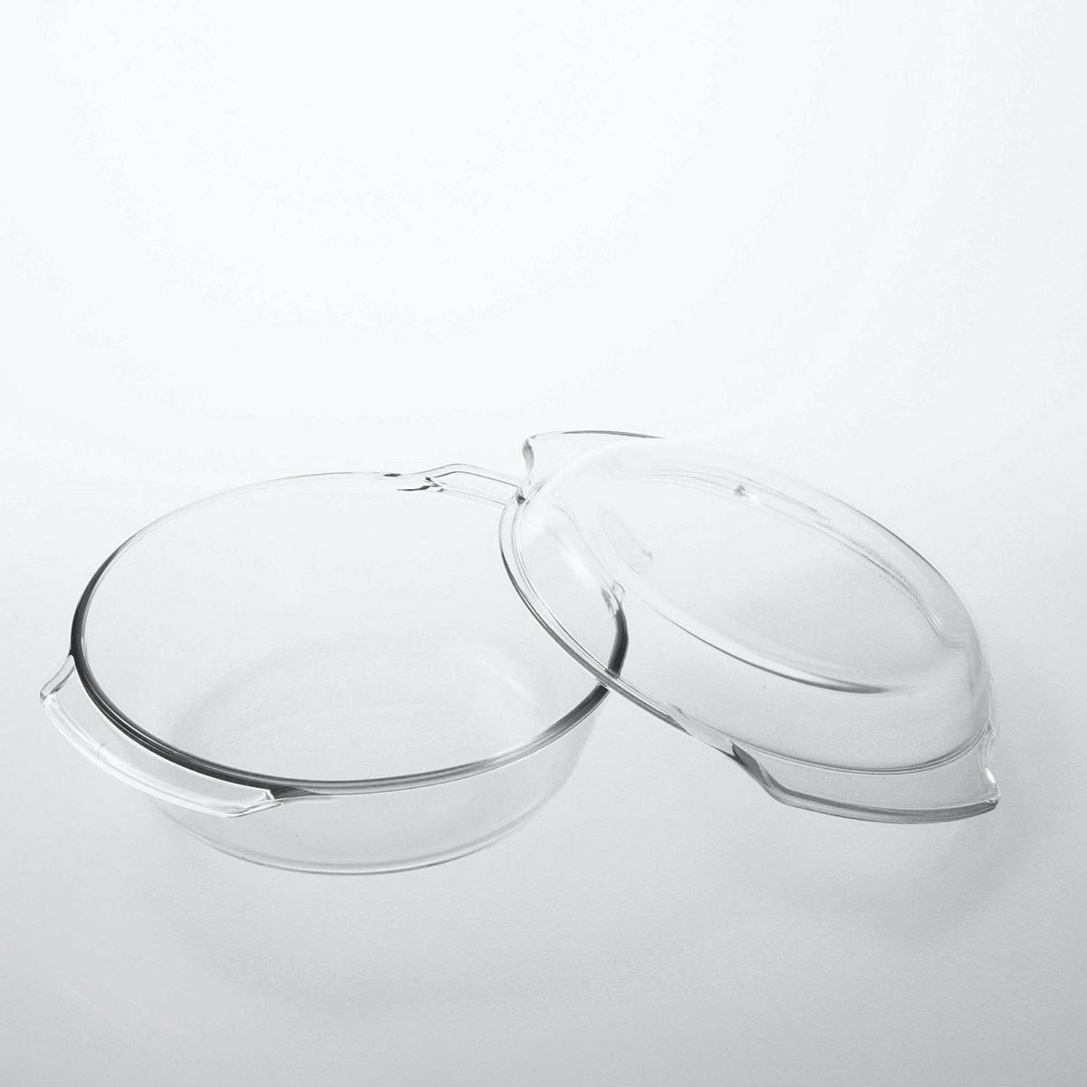 Glas Bräter 2,4L mit Deckel Auflaufform Glaskochgeschirr Glasbräter Made in EU