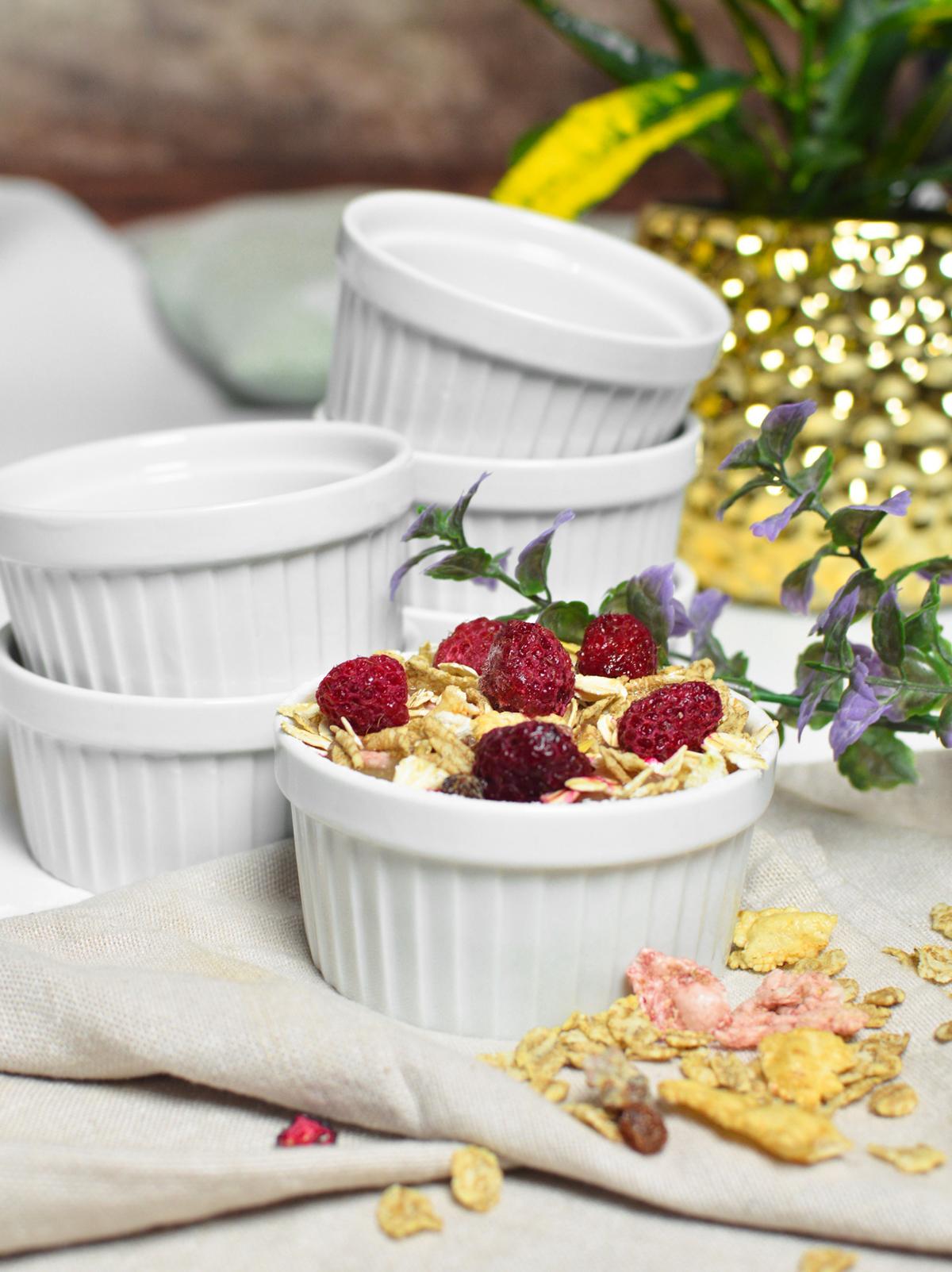 6x Soufflé Förmchen Keramik Ø9 Crème-Brûlée Schälchen Pastetenform Auflaufform