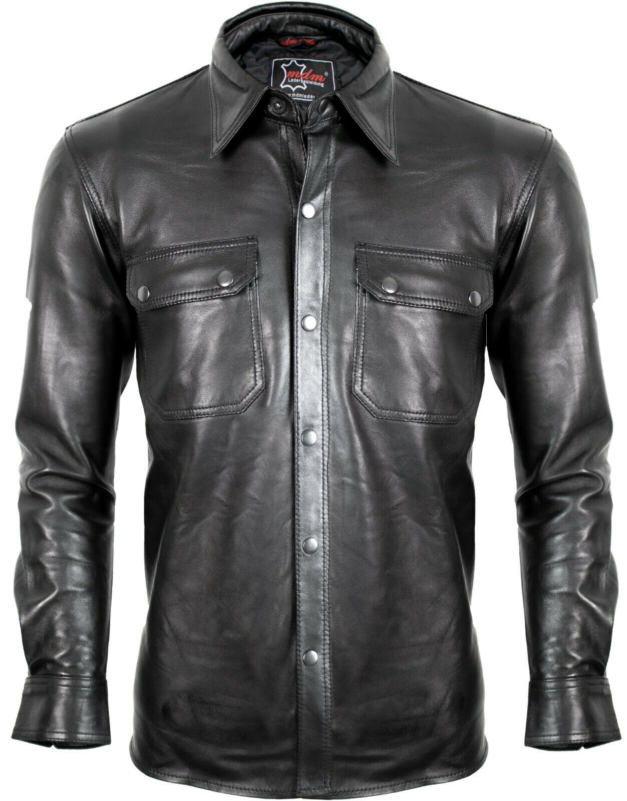 Herren Lederhemd Lammnappa – Slim Fit Used Look, Gewachst & Leicht
