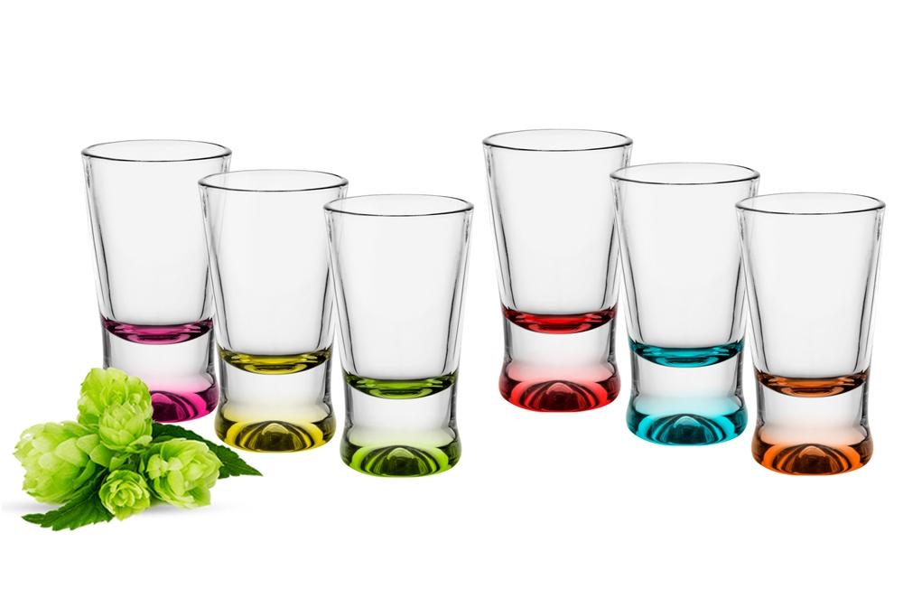 6 Schnapsgläser X Tequilagläser Bunte Gläser Schnaps Shots Stamper Wodkagläser