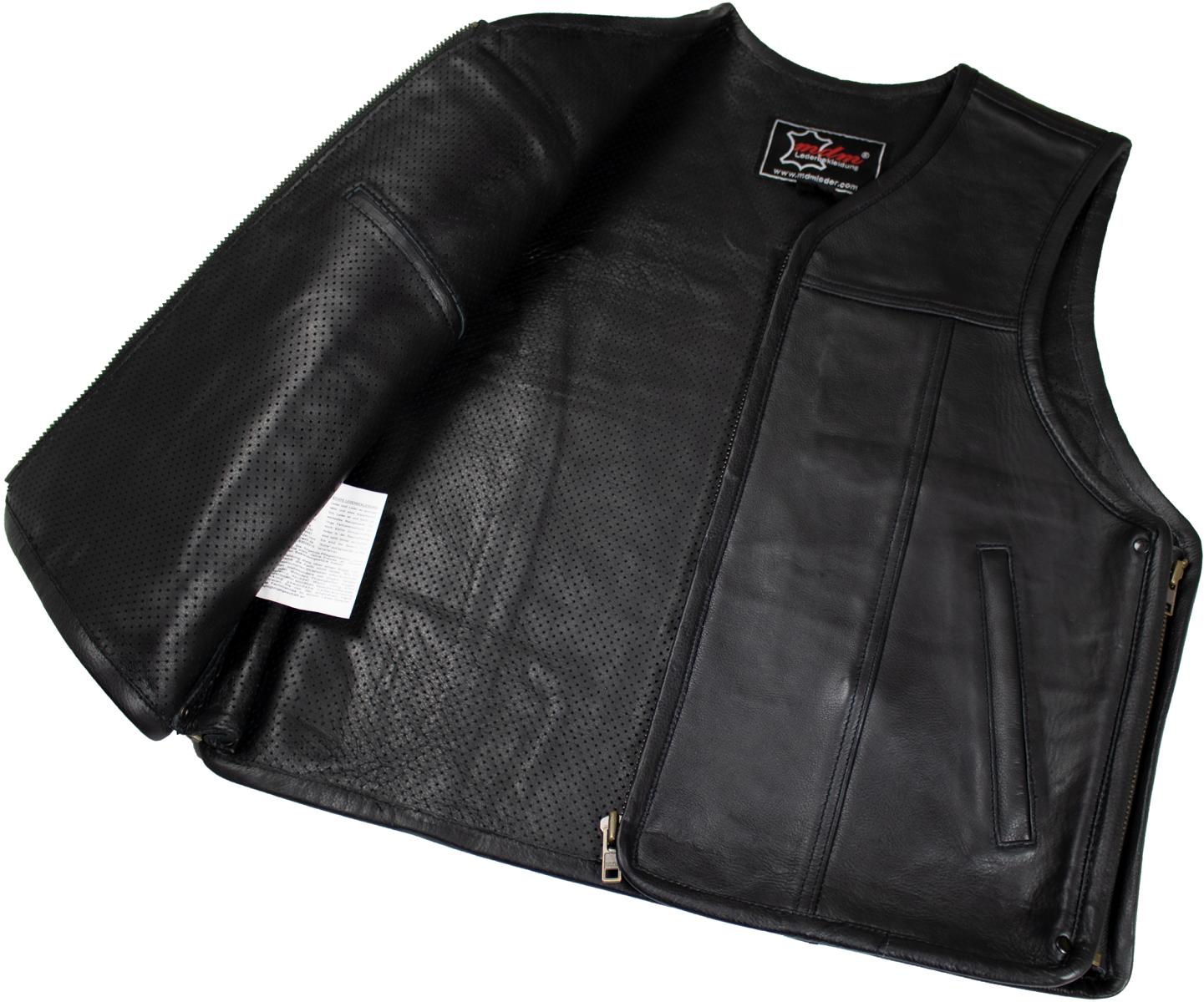MDM Lederweste Antik Lederweste Biker Kutte Aus Echtleder, Leder Waistcoat