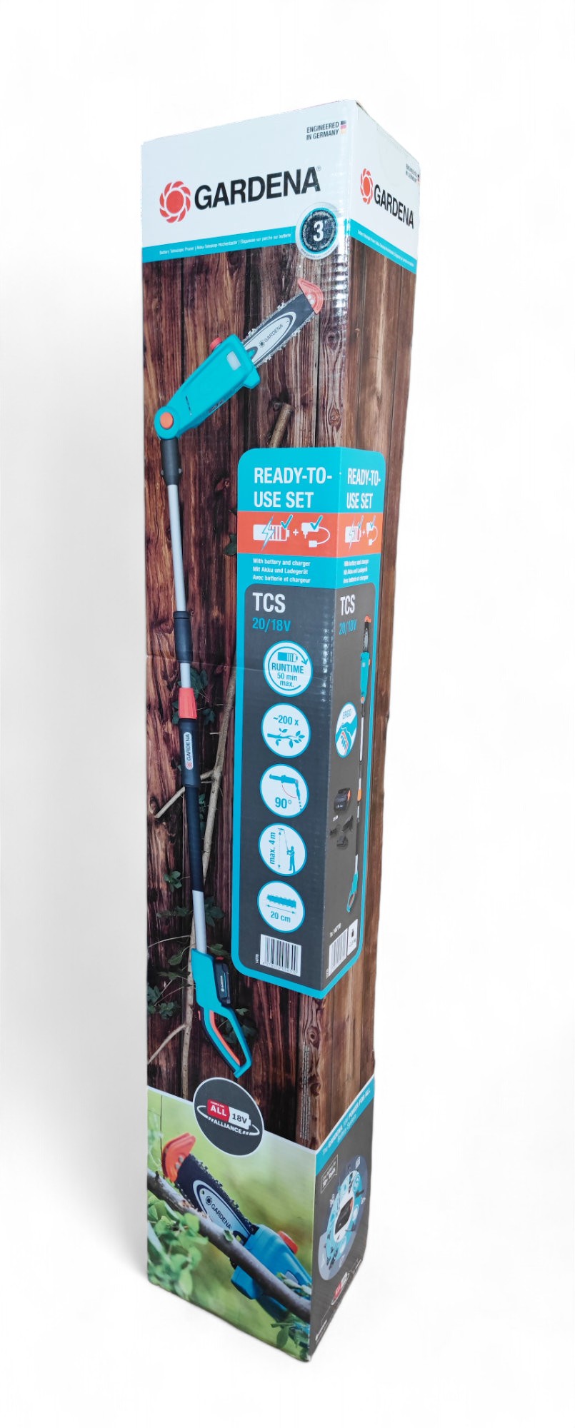 Gardena Akku Teleskop Hochentaster TCS 20/18V P4A incl. Akku 2,5 Ah und Ladeger