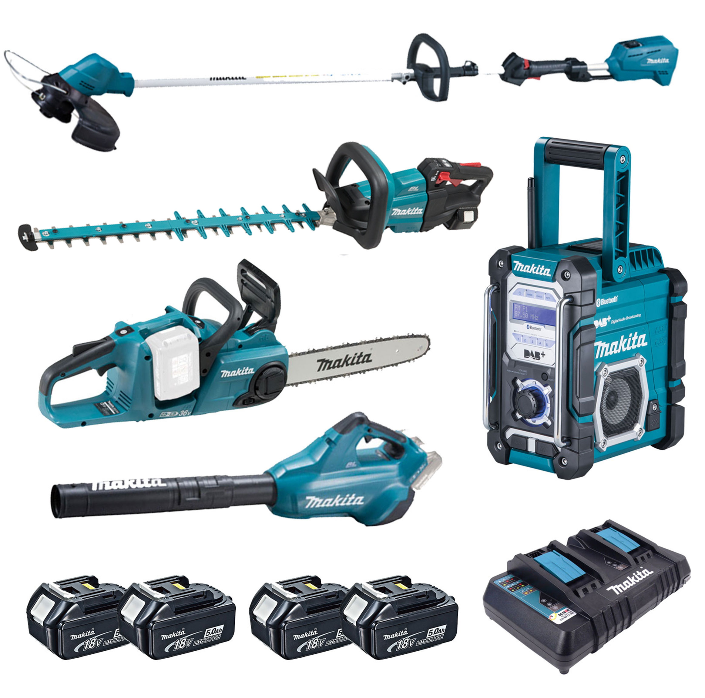 MAKITA 18V Garten Akku SetXL DUH752Z DUC353Z DUR190LZX3