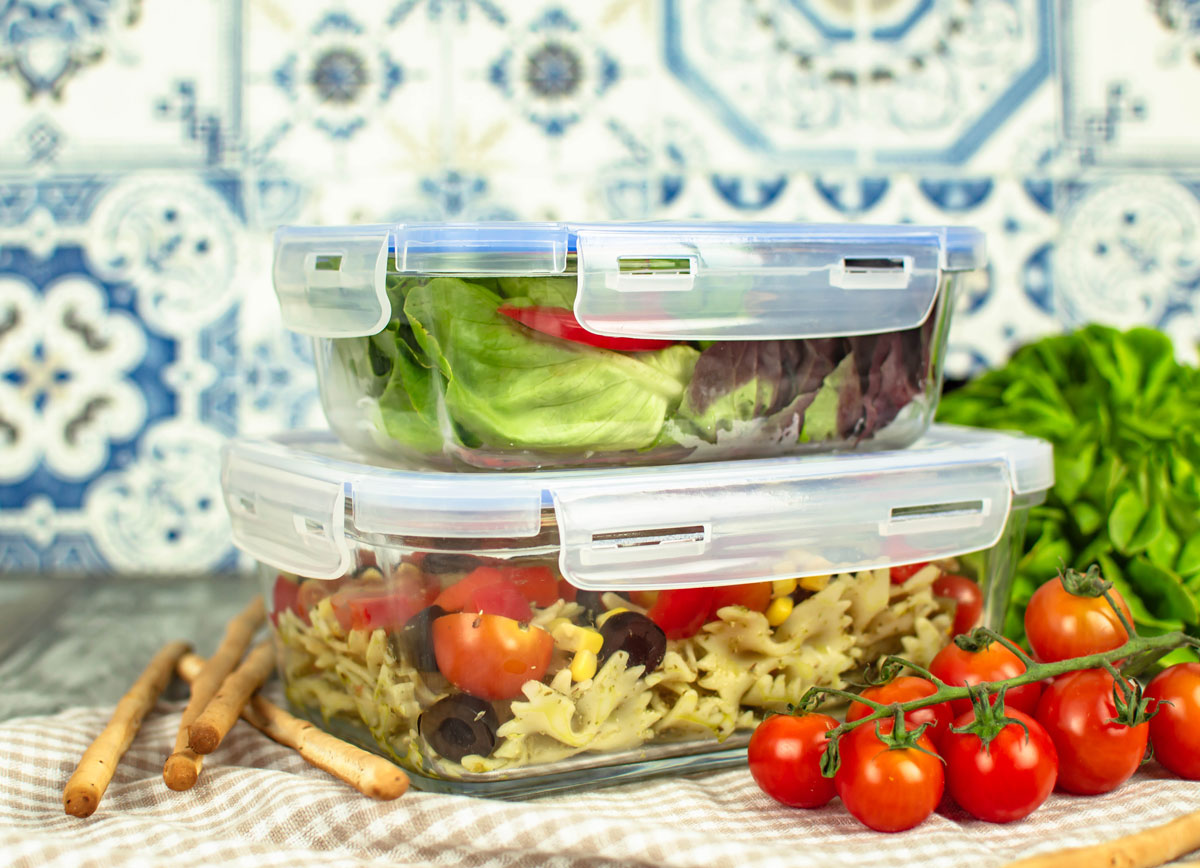 10tlg. Frischhaltedosen 2x1L 2x800ml1x500ml Glas Lunchbox Vorratsdosen