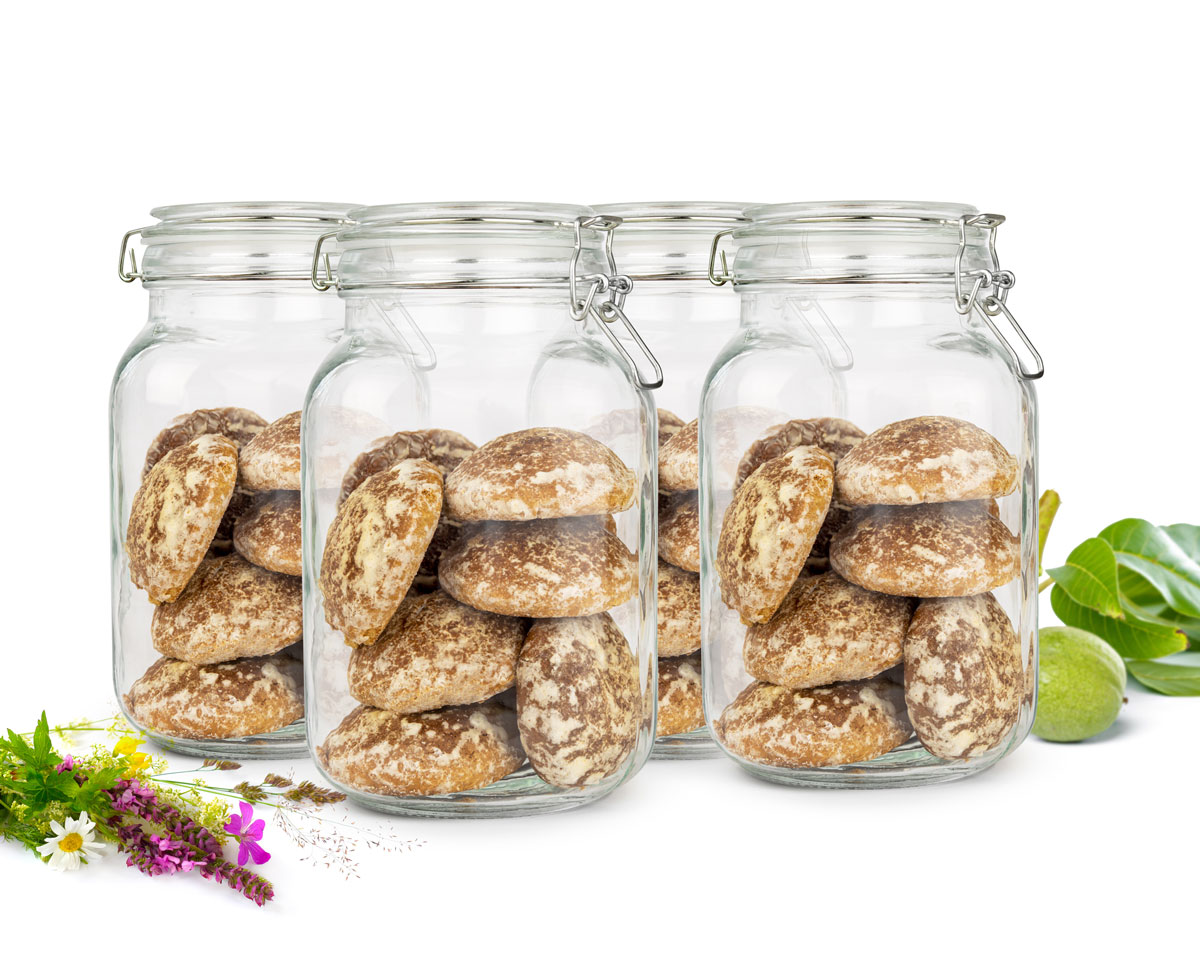  6 Einmachgläser 2 Liter Bügelverschluss mit Etiketten Stift Dichtung Vorratsgla