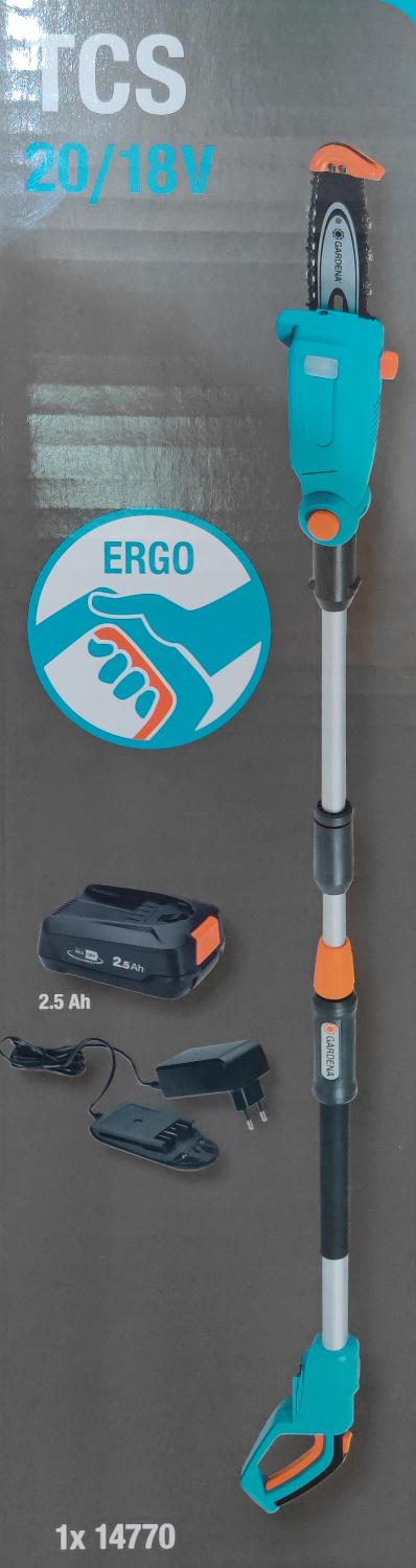 Gardena Akku Teleskop Hochentaster TCS 20/18V P4A incl. Akku 2,5 Ah und Ladeger