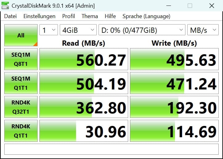 Acer RE100 512GB SSD SATA III Festplatte 560MB/s 520MB/s, 2,5 Zoll, intern