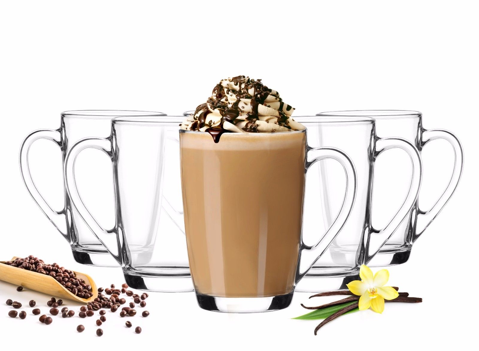 Sendez 6 Bicchieri In Vetro Da 460 Ml Per Cocktail, Tè E Caffellatte - Eleganti, Lavabili In Lavastoviglie, Resistenti Al Calore - 6