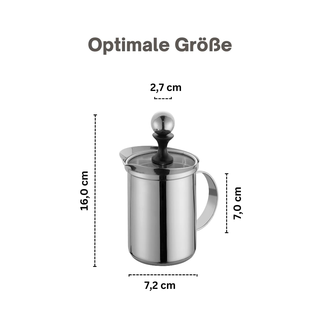 Cilio Deluxe Creamer 3 Tassen Capuccino Edelstahl Milchaufschäumer Milch Schaum