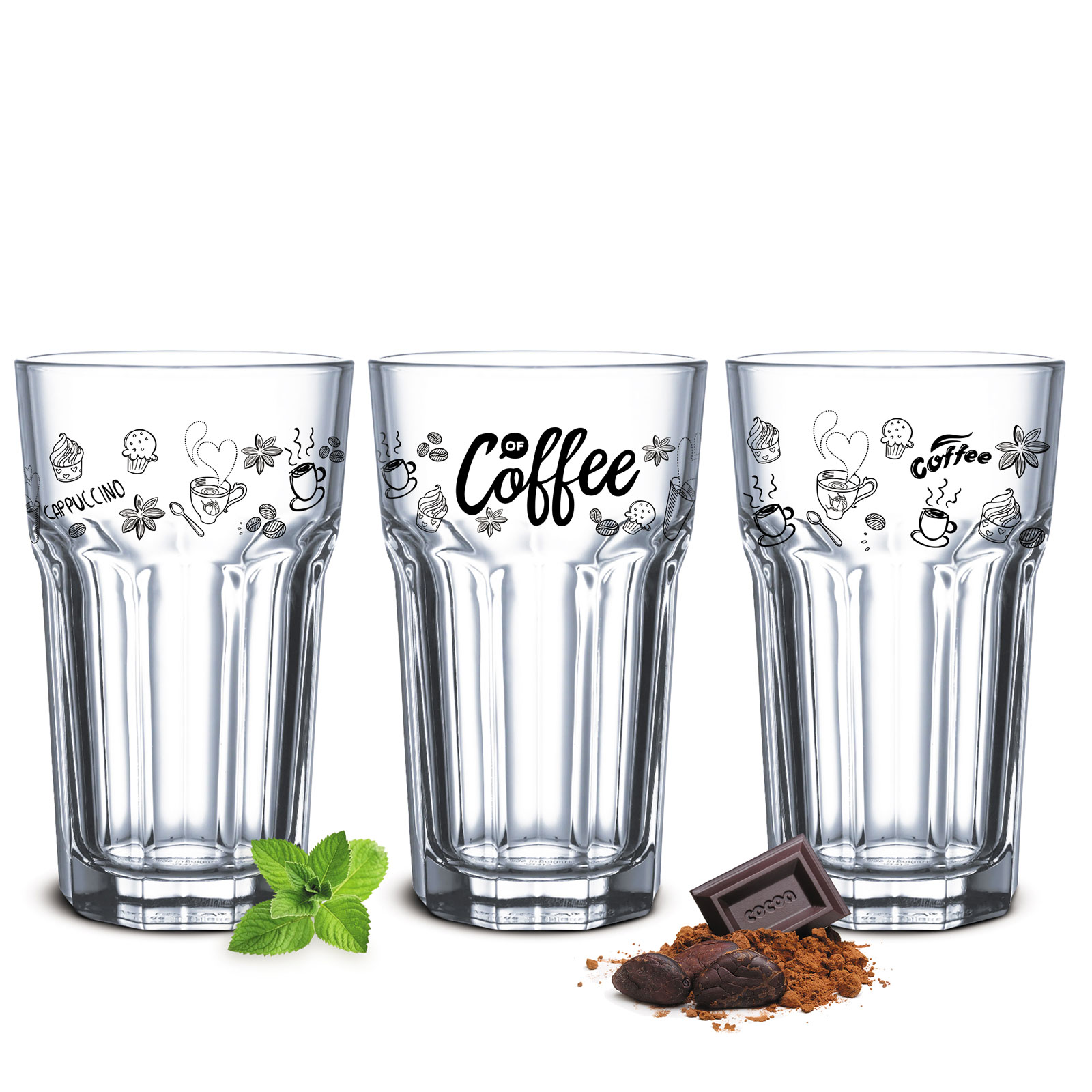 6 Kaffeegläser 300ml Latte Macchiato Gläser Teeggläser Cocktailgläser Caipirinha