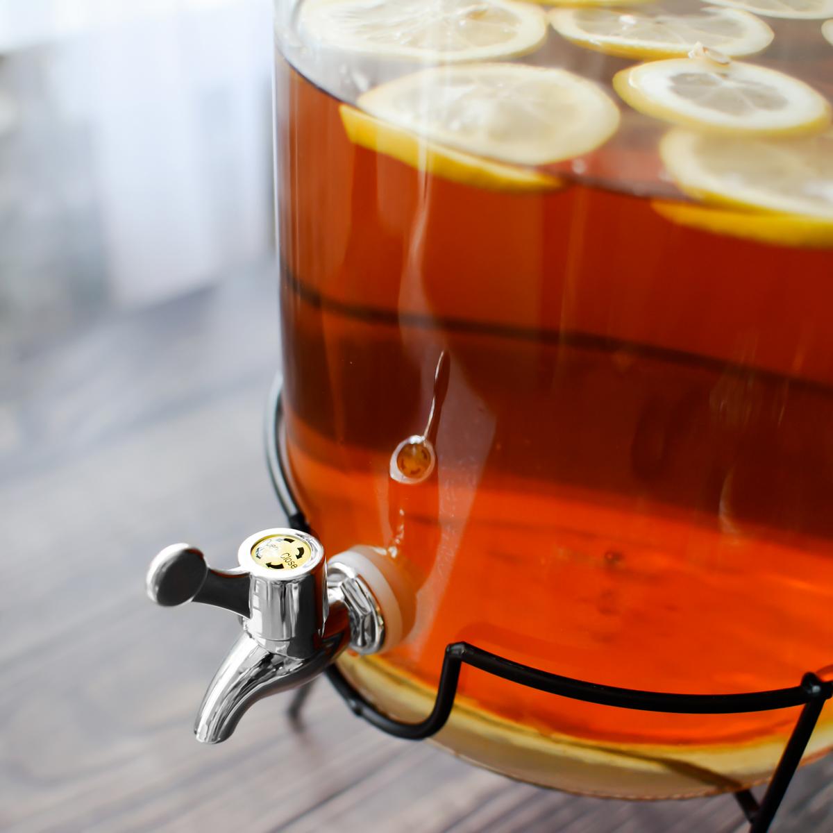 Getränkespender 7 Liter mit Ständer Wasserspender Saftspender Dispenser aus Glas