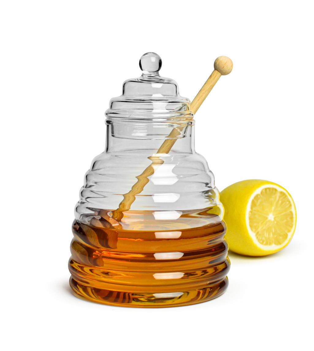 3-tlg. Honigtopf Honigdose Honigspender Honigglas Marmeladendose Vorratsdose